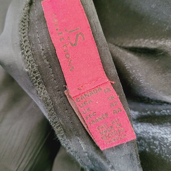 Black Taffeta A Line Full Length Formal Maxi Skirt Size 12 VTG JS Collections - Picture 10 of 12